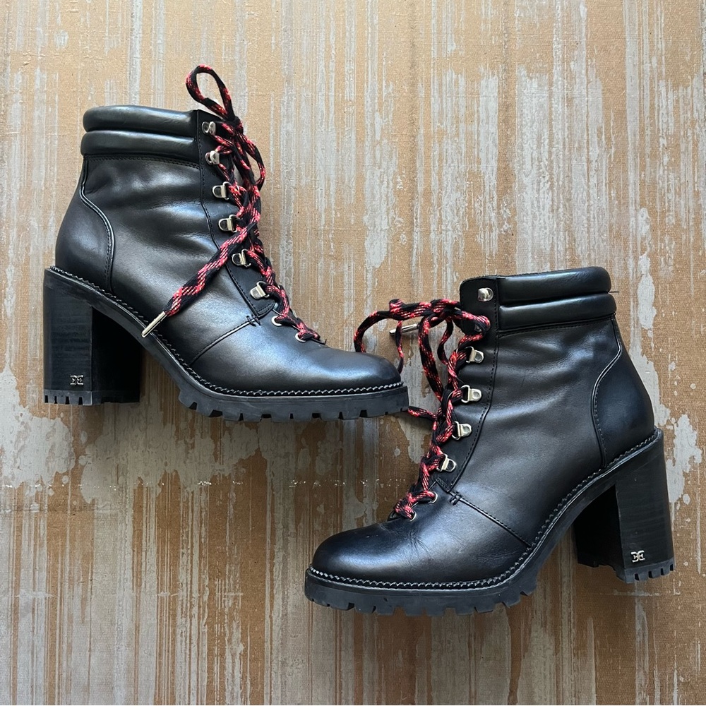 Sam Edelman Sade Combat Boots Leather Moto Platform Edgy Goth Womens 11